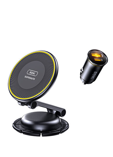 Superauto 65W Car Charger 15W Charger Folding Phone Holder