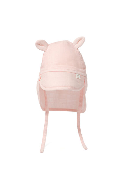 Müslin Ense Korumalı Innocent Pink Bebek Şapka