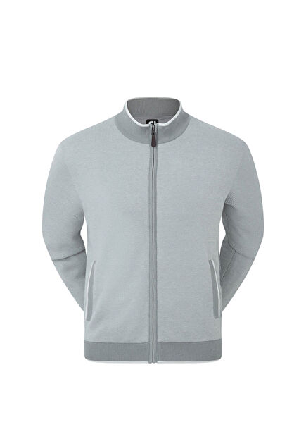 Full Zipper Lined Grey Men's Golf Jacket