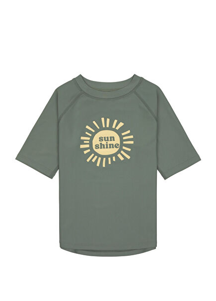 Sunshine UV Protection Deep Olive Short Sleeve Boys' T-Shirt Swimsuit