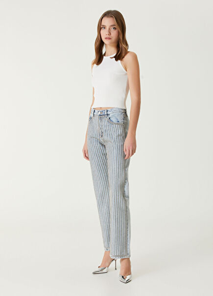 Rachel Blue Embellished Flared Jeans