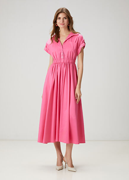Pembe Midi Elbise