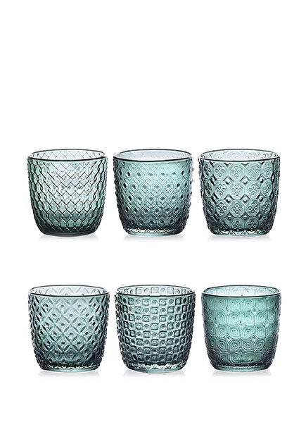Sixties Yeşil Cam 6'lı Bardak Seti
