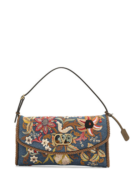 DeVain Small Coffee Navy Women's Denim Bag