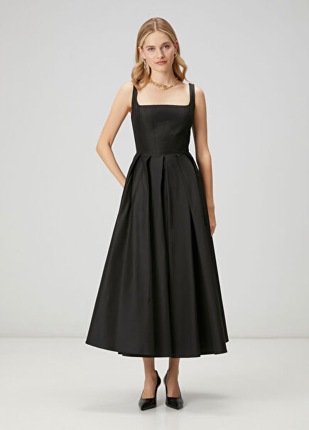 Black Maxi Taffeta Dress