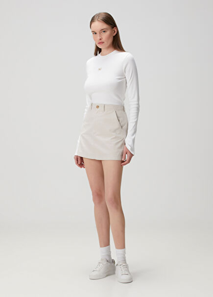 Cream Mini Skirt