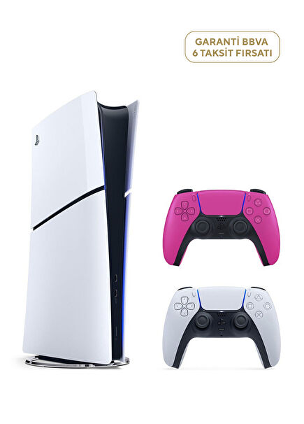 Playstation 5 Slim Dijital Edition Oyun Konsolu + 2. Pembe Dualsense