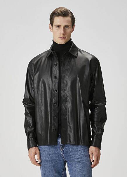 Lush Black Leather Coat