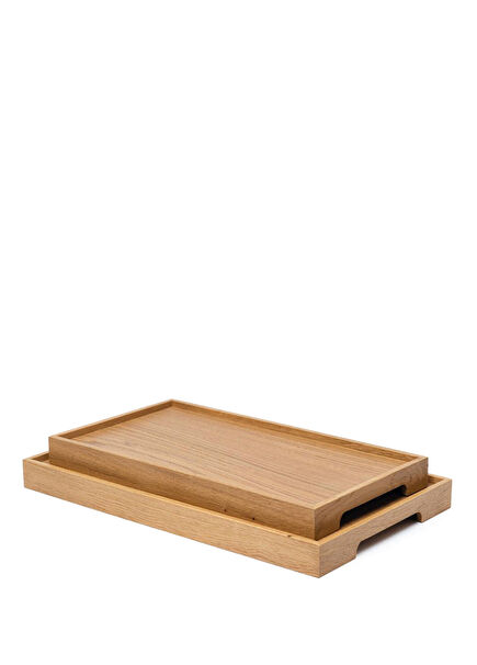 Edge Serisi Masif Meşe 2'li Sunum Tepsi Seti