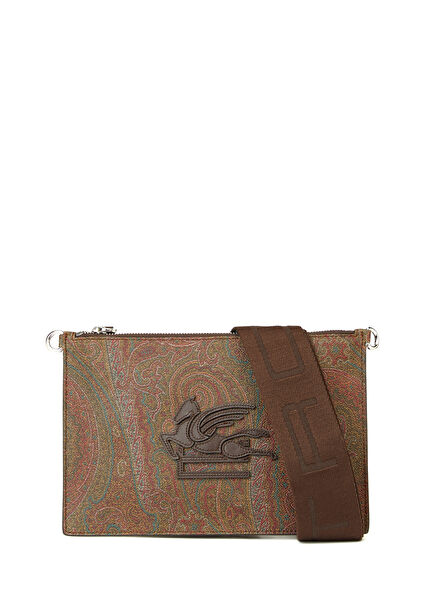 Brown Ethnic Patterned Men's Bag
