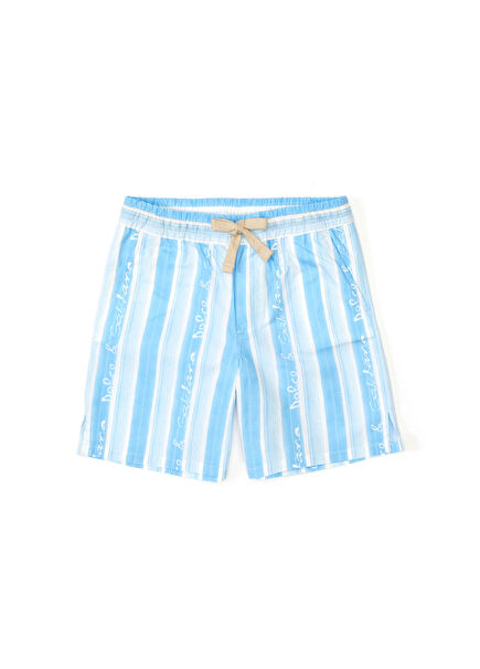 Mavi Çizgili Erkek Bebek Şort