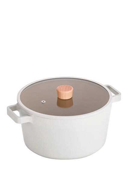 Fika Aluminum Cast Iron Deep Pot with Glass Lid 26 cm