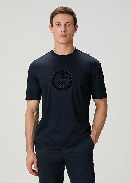 Lacivert Logo Detaylı T-shirt