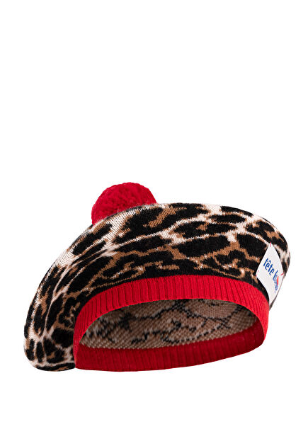 Clement Leopard Womens Cashmere Blend French Beret