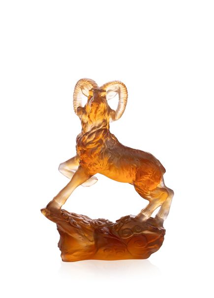 Horoscope Goat Statue Amber Crystal Object