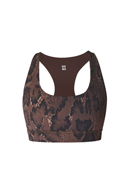 Super Soft Reversible Kahverengi Yoga Bra Kadın Spor Atlet