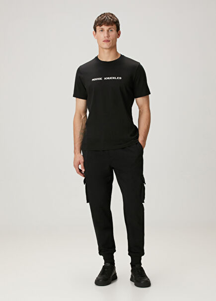 Hartsfield Siyah Beli Kordonlu Kargo Eşofman Altı