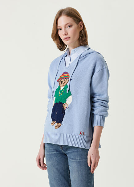 Polo Bear Blue Hooded Sweater