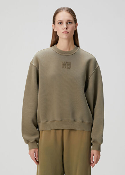 Açık Kahverengi Logo Detaylı Sweatshirt