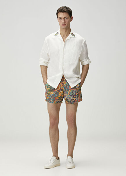 Çok Renkli Şal Desenli Mayo