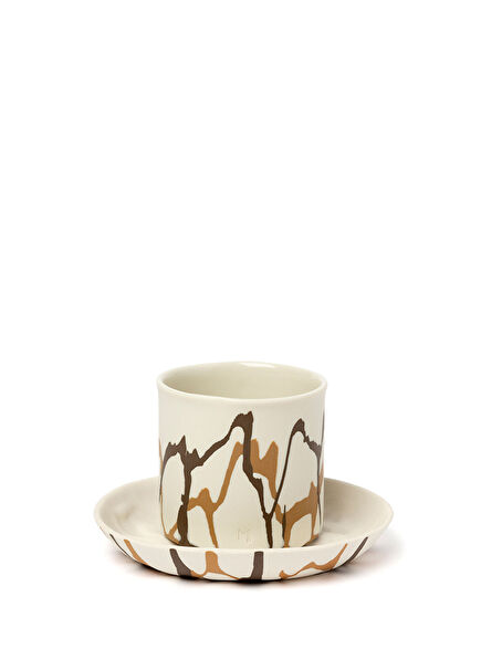 Emperador Porcelain Espresso Cup and Saucer