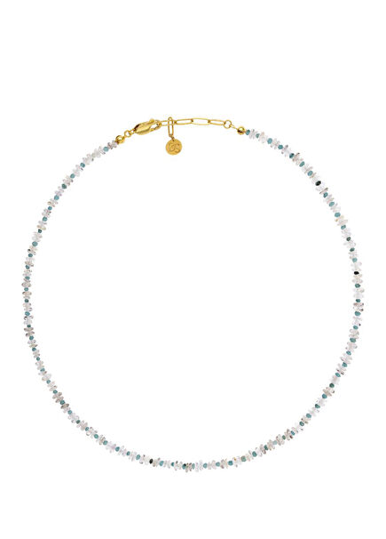 Blue Echo Turquoise Lemon Quartz 18K Gold Plated Women's Necklace