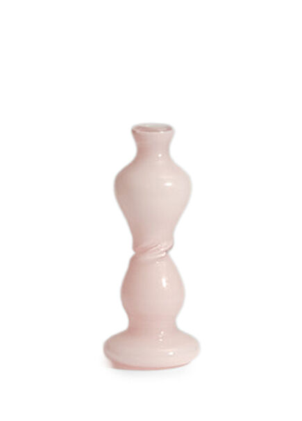 Pink Glass Candlestick