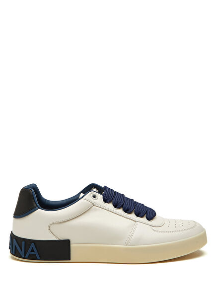 Portofino Beyaz Lacivert Erkek Deri Sneaker