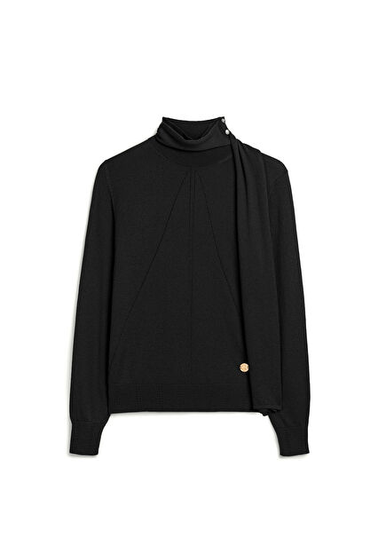 Softie Black Cashmere Long Sleeve Women's Sweater