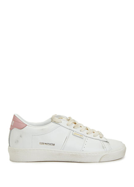 Matchstar White Pink Women's Leather Sneakers