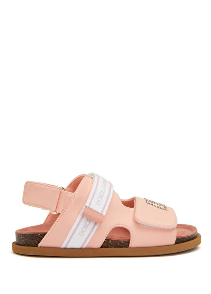 Pembe Logo Detaylı Kız Çocuk Sandalet