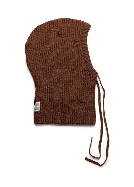 Brown Logo Patched Women's Wool Beanie