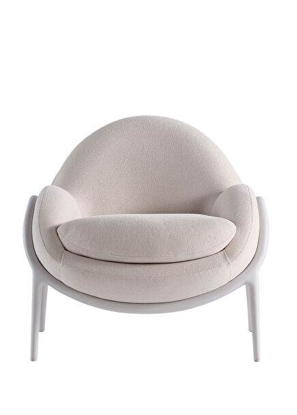 Luna White Solid Walnut Wing Chair