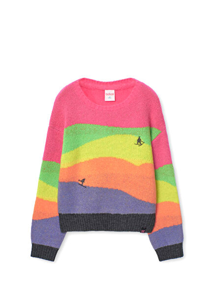 Multicolor Knit Girls' Sweater