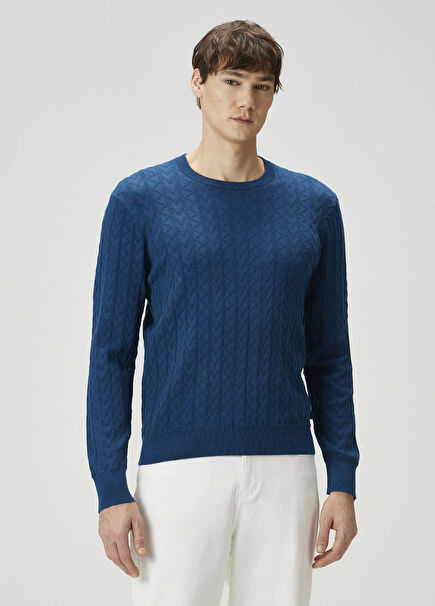 Blue Logo Jacquard Sweater
