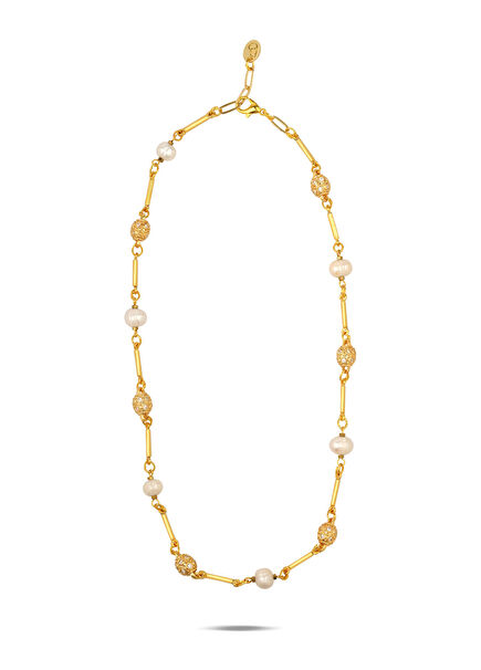 Luna Mini Pearl Women's Gold Plated Necklace