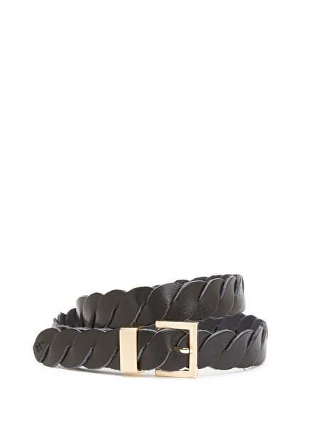 Siyah Kadın Deri Kemer