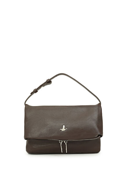 Kahverengi Kadın Deri El Portföyü