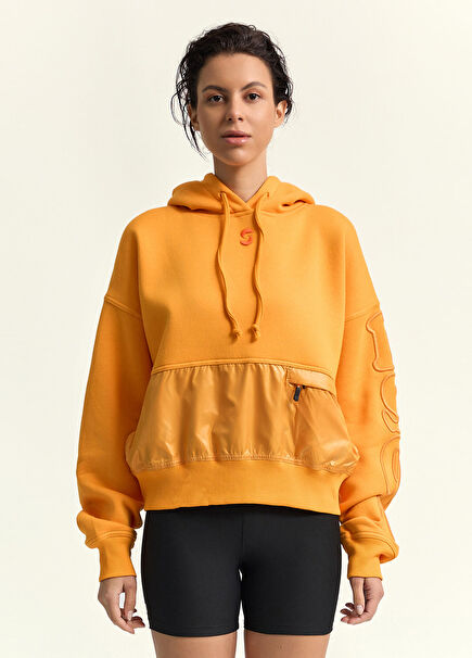 Kur Regular Fit Orange Embroidered Sweatshirt