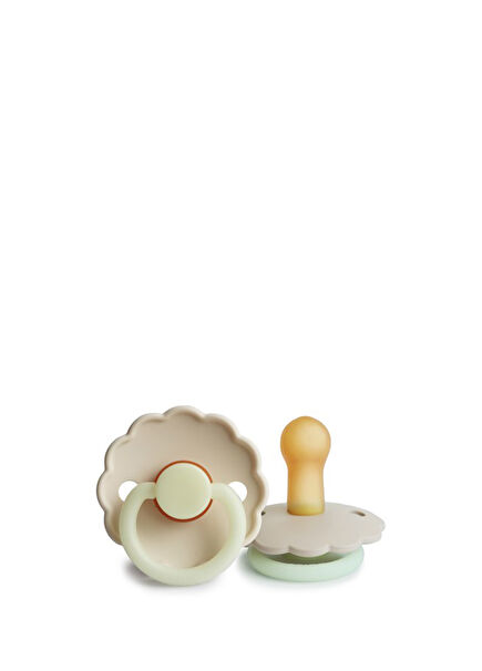 Daisy Cream Night 6-18 Months Rubber Pacifier