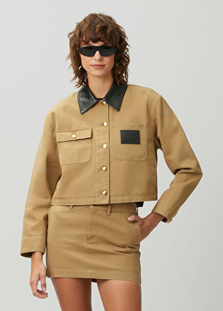 Bej Cropped Ceket
