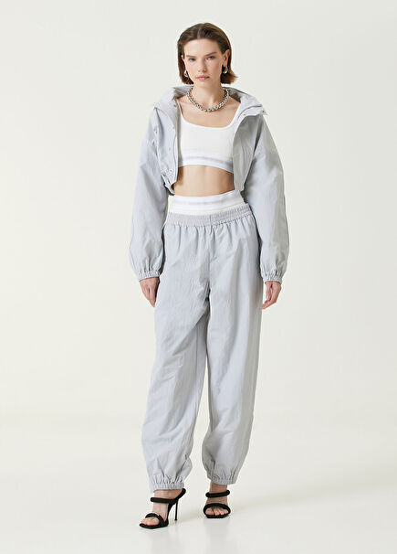 Gri Logolu Jogger Eşofman