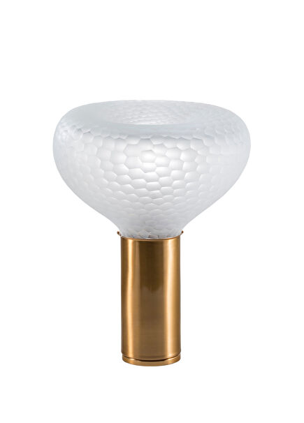 Su'me Cut Honeycomb Pattern Blown Glass Table Lamp