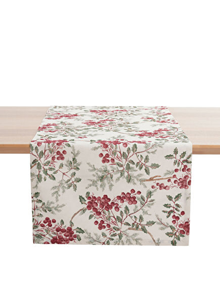 Red Coquina Patterned Christmas Runner