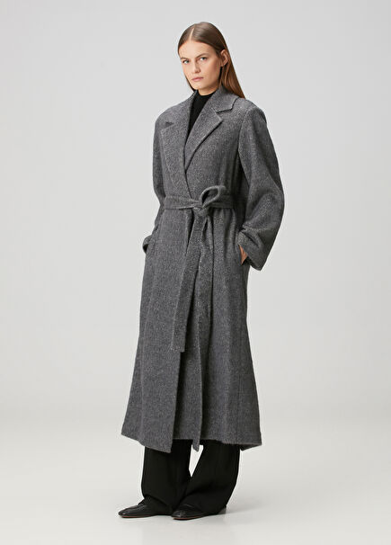 Caroline Grey Wool Coat
