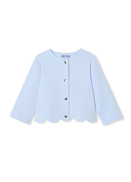 Mavi Taraklı Taban Kız Bebek Polar Hırka