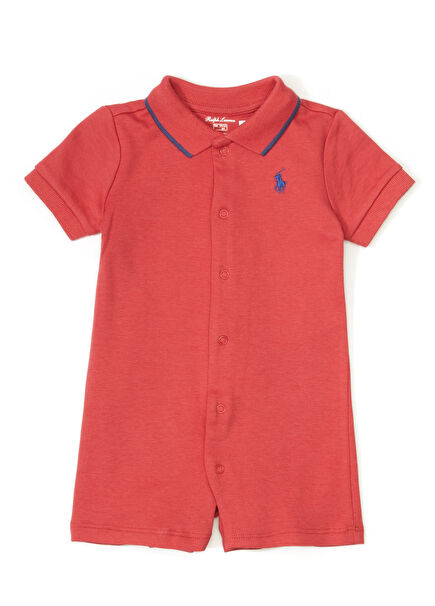 Red Polo Neck Baby Boy Jumpsuit