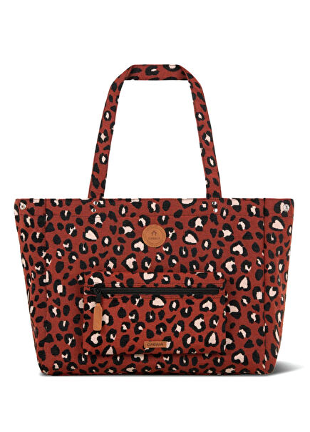 Shopper Bag Tropea Large Size Brown Unisex Shoulder Bag