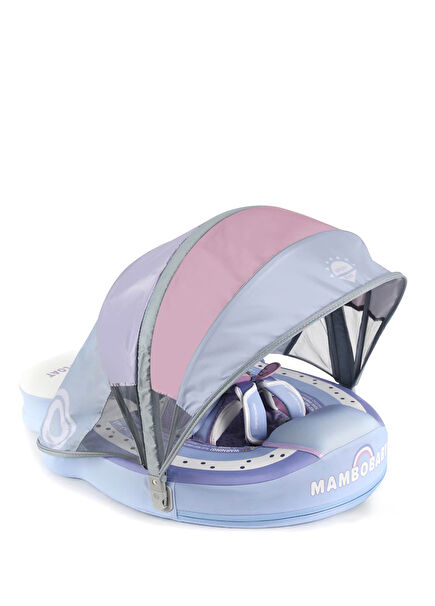 Rainbow Safety Canopy and Foot Support Baby Swim Ring