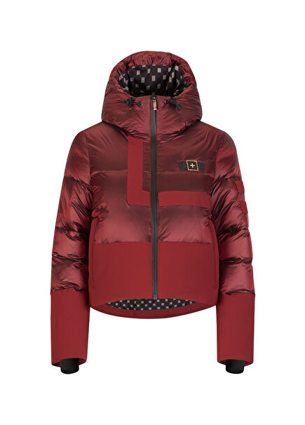 Mont 251 Cropped Puffer Jacket Burgundy Women's Ski Jacket